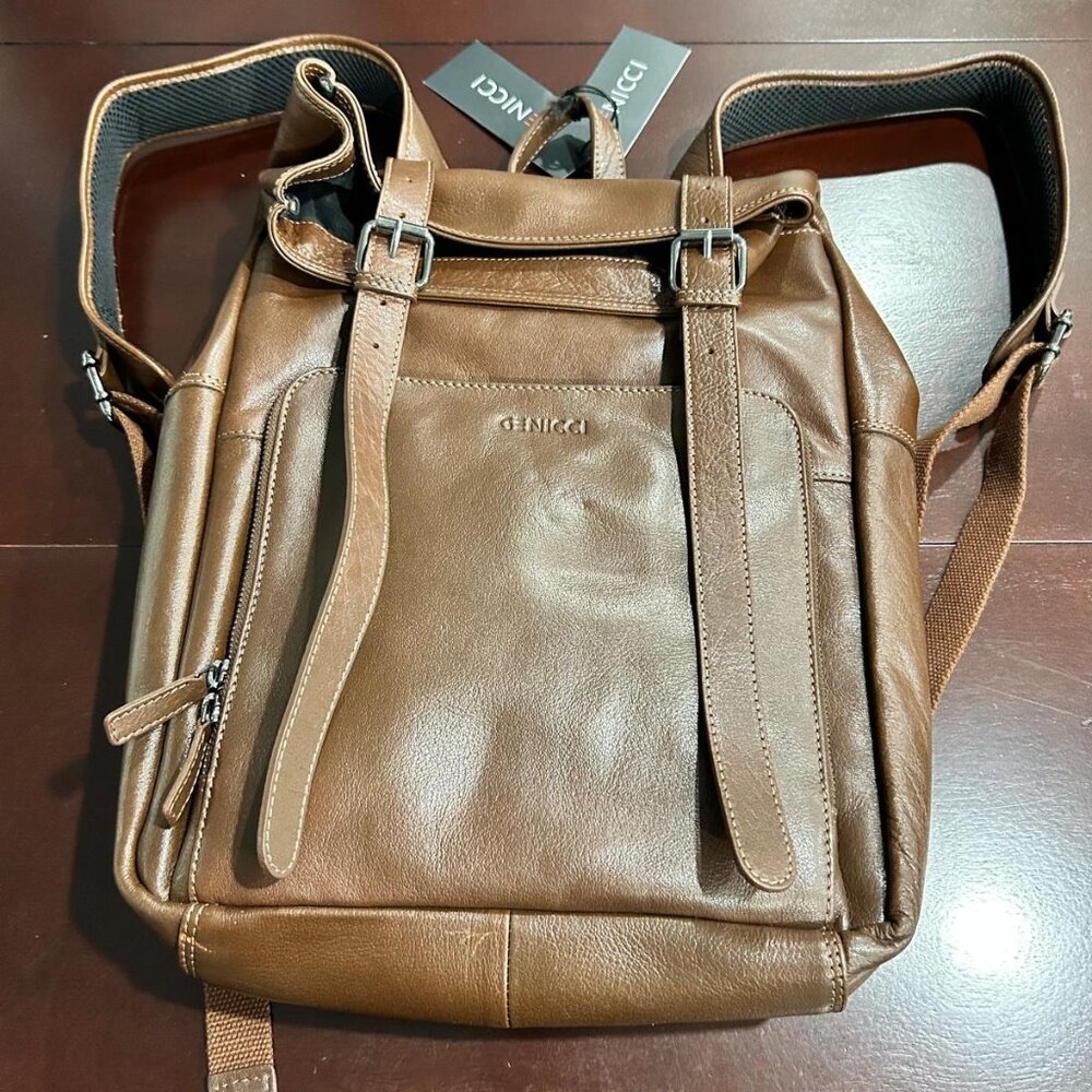 Genicci Genuine Italian Leather Backpack - Unisex